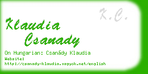 klaudia csanady business card