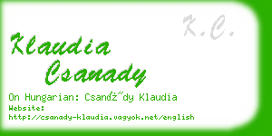 klaudia csanady business card